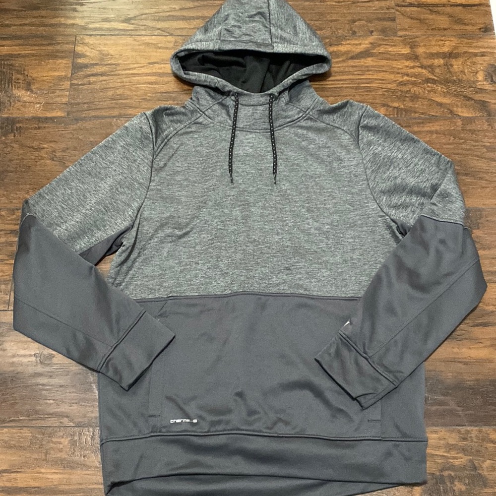 Layer 8 thermal gray hooded sweatshirt L
